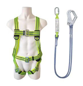High Quality 5 Points Full Body Construction Safety Fall Protection Harness with Double Langard Seat Belt for Work at Height